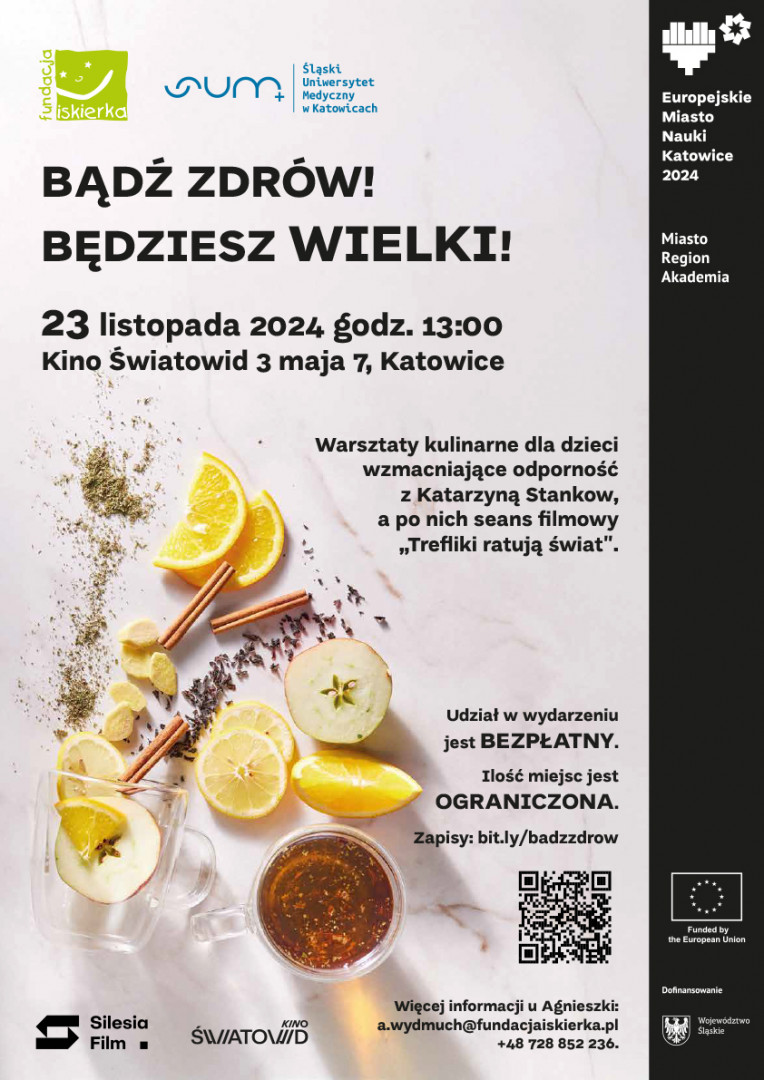 Plakat - Bądź zdrów! Będziesz wielki! Warsztaty kulinarne dla dzieci .