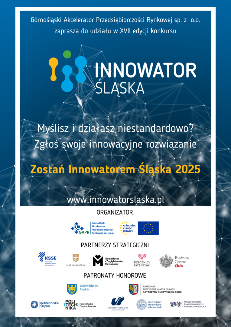 plakat konkursu Innowator Śląska
